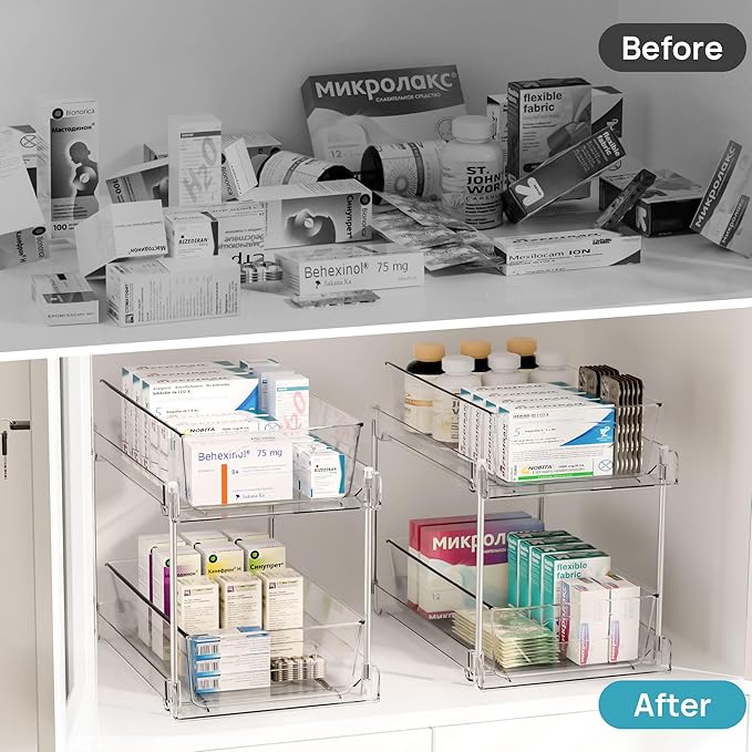 Vtopmart 8 Pack Pull Out Bathroom Under Sink Organizer (S-Standard) - Image 4