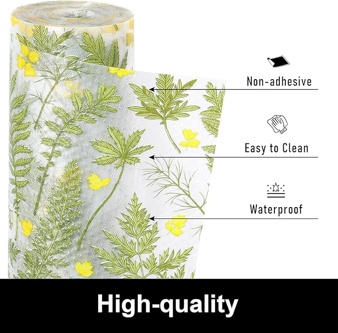 Cooyes Shelf Liner Drawer Liners, Shelf Liners for Kitchen Cabinets, Non Adhesive Cabinet Liner, EVA Waterproof Non-Slip Refrigerator Liners for Kitchen, Drawer（17.5" W x 360" L） - Image 5