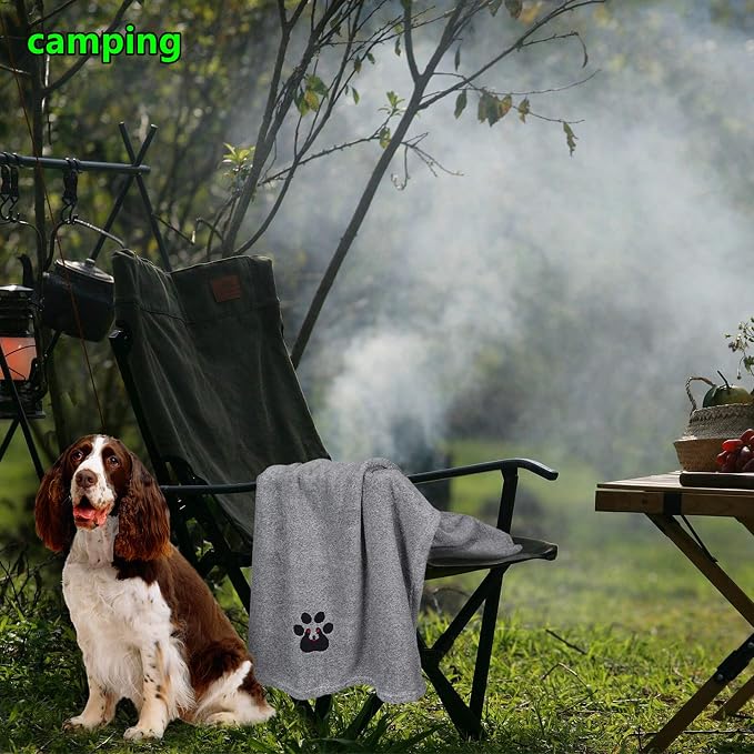 Dogvingpk Dog Towels for Drying Dogs - Super Absorbent Soft Quick Dry Microfiber Pet Bath Towel for Medium & Small Dogs, 36 * 28 Inch Grey - Image 6