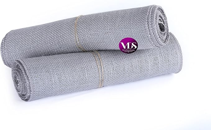 VDS Pack of 15, Burlap Table Runner 100% Natural Jute Rustic Hessian Table Cloth Centrepiece for Wedding Bridal Shower Birthday Event Party Banquet Table Decoration (Size 12X108 Inch)(Silver Grey) - Image 5