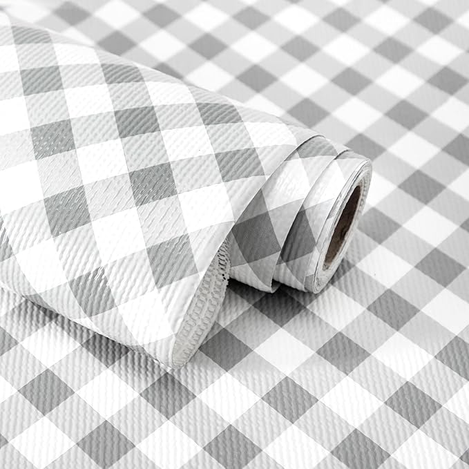 RAY STAR 12X120 Inch Shelf Liner for Kitchen Cabinets, Non-Adhesive Cabinet Liner Washable, PVC Drawer Liner for Dresser Non-Slip Bathroom (Plaid)(3 Roll) by RAYSTAR