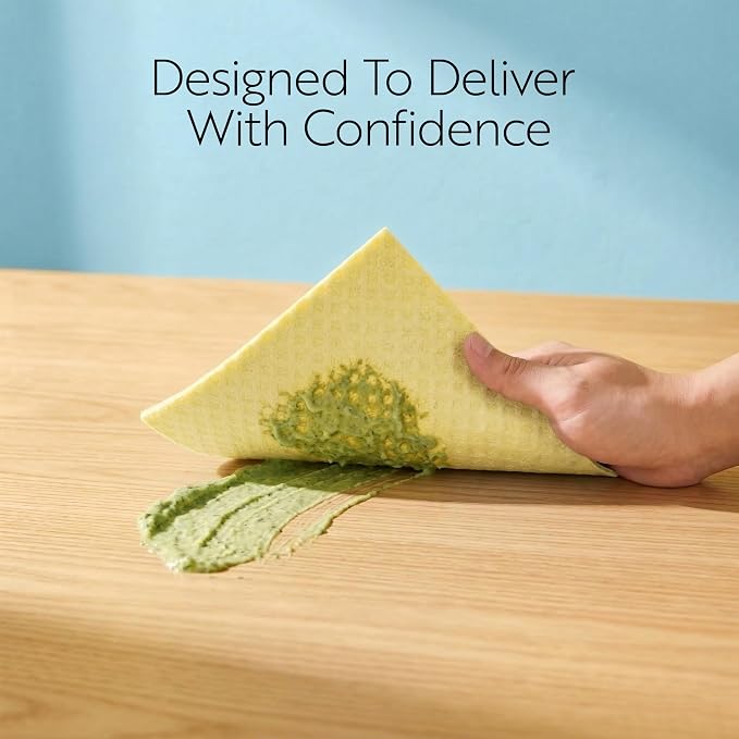 Restaurantware Yellow Reusable Swedish Dishcloth, 6.8 x 7.7 in, 10 Pack - Image 7