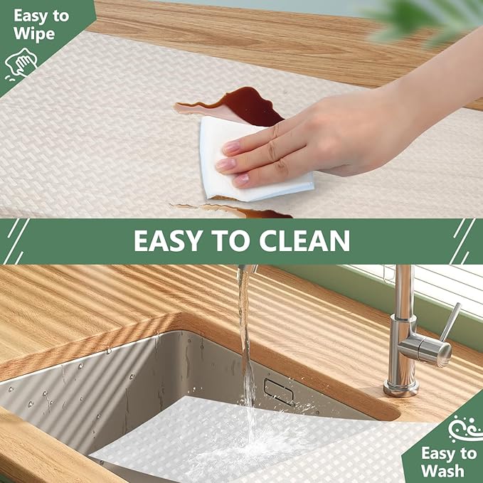 Shelf Liners, Non-Adhesive Drawer Liner, Waterproof & Oil-Proof Kitchen Cabinet Cupboard Liner Plastic EVA Material BPA Free Fridge Liner Mats Paper Protector for Shelves (Clear/24in x 240in) - Image 5
