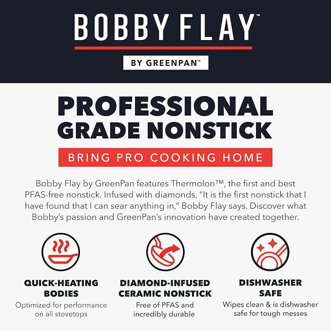 GreenPan x Bobby Flay 2.5QT Ceramic Nonstick Saucepan with Glass Lid, Black - Image 8