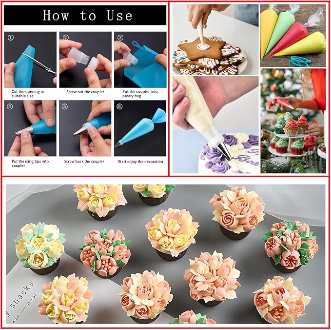 540PCS Cake Decorating Kit - Baking Supplies with 4 Springform Pans, Rotating Turntable, Decorating Tools, Cake Baking Supplies Set for Beginners - Image 8