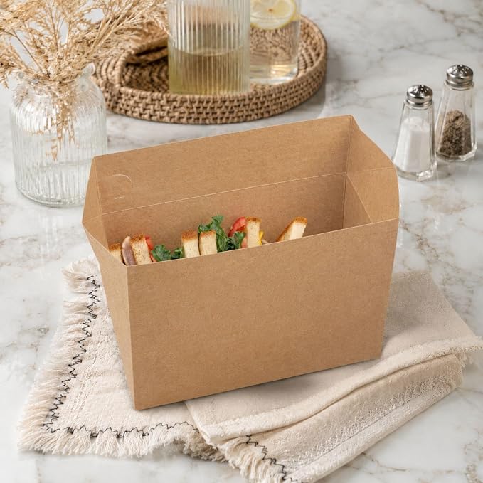 Restaurantware Kraft Lunch Box 400 Count 80 Ounce Paper Disposable Food Container Greaseproof Take Out Box Spill-Resistant Secure Closure Large Capacity Food Box Kraft - Image 3