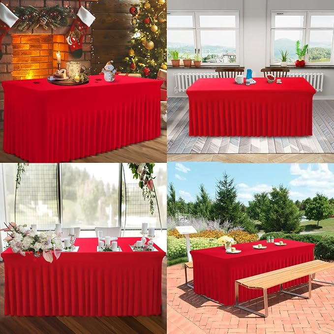 BDDC One-Piece Spandex Table Cloth Skirt for 6FT Rectangle Tables - Image 6