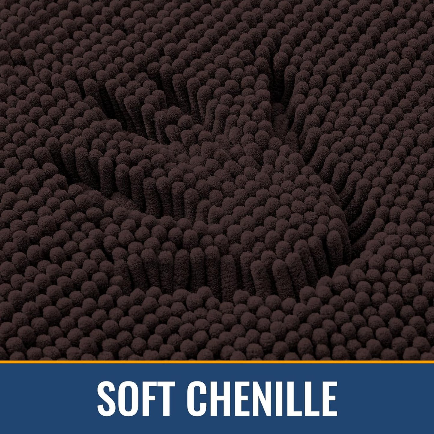 Arotive Bathroom Rugs 36x24, Extra Soft Absorbent Shaggy Chenille Bath Rugs, Machine Washable Rubber Backing Non-Slip Bath Mats for Bathroom Floor Tub and Shower, Home Decor Accessories, Brown