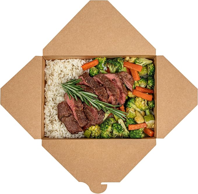Restaurantware-Bio Tek 8.5 x 6.2 x 3.5 Inch Food Containers, 200 Durable Takeaway Boxes - Disposable, Sturdy, Camouflage Paper 98 Ounce Takeout Boxes, Rectangle, For Takeout And Delivery, Or Picnics - Image 12