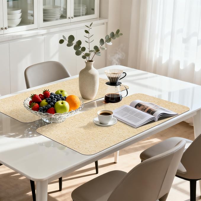 FIFTY FEET 18"x96" Non-Adhesive Shelf Liner for Kitchen Cabinets and Drawers, Washable Non-Slip PVC Cabinet Liner (Yellow)(2 Roll) - Image 7