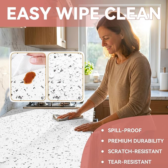 RAY STAR 18X96 Inch Shelf Liner for Kitchen Cabinets, Non-Adhesive Cabinet Liner Washable, PVC Drawer Liner for Dresser Non-Slip Bathroom (Stone)(1 Roll) - Image 4