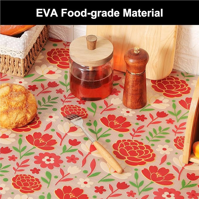 Cooyes Shelf Liner – Premium Non-Adhesive Cabinet & Drawer Liner for Kitchen – Waterproof Shelf Paper with Modern Pattern – Durable EVA Cabinet Mat – Easy to Cut （17.5" W x 120" L） - Image 2
