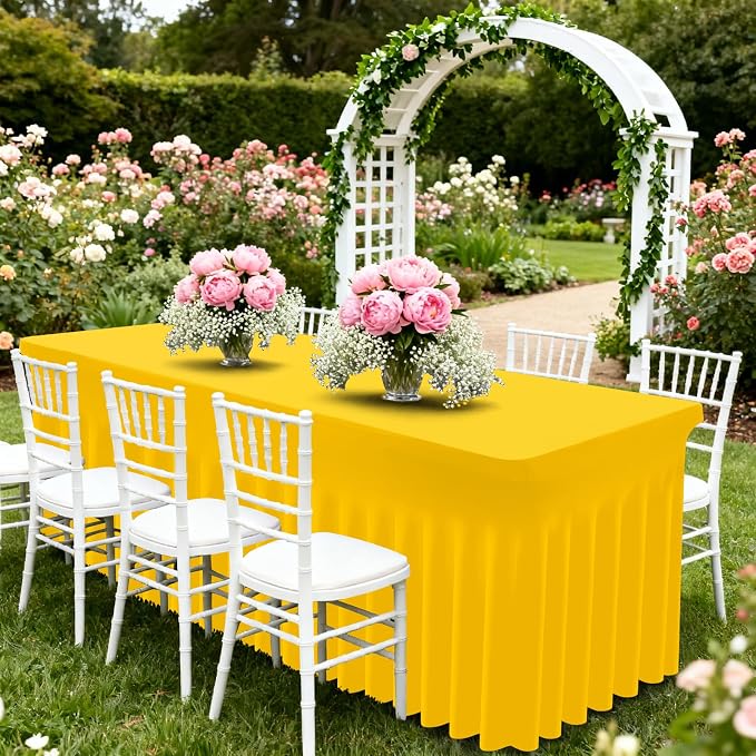 Moosfor 2 Pack Spandex Fitted Rectangle Tablecloth, Elastic Table Skirt - Image 7
