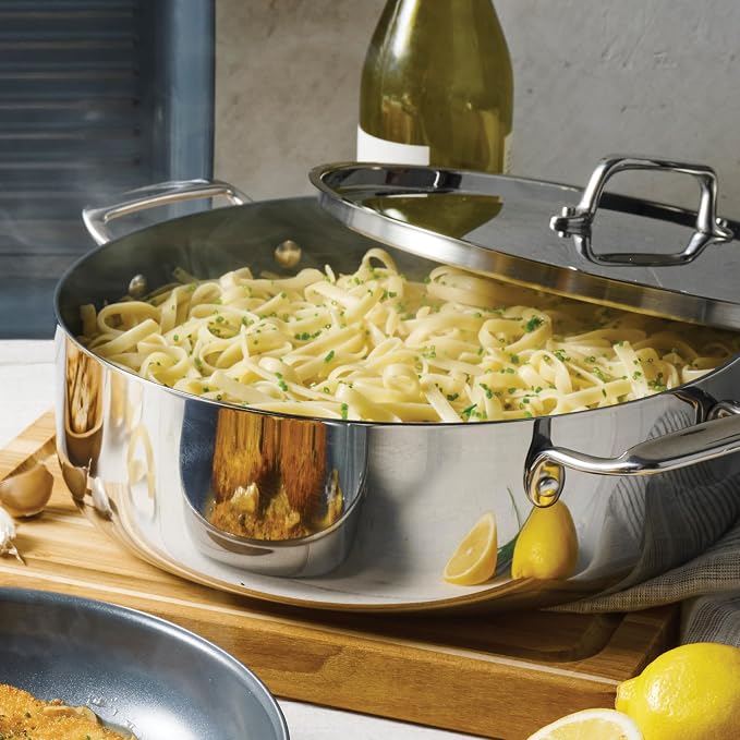 Tramontina Utsava Tri-Ply Clad Stainless Steel 6.5-Quart Casserole with Lid - Image 7
