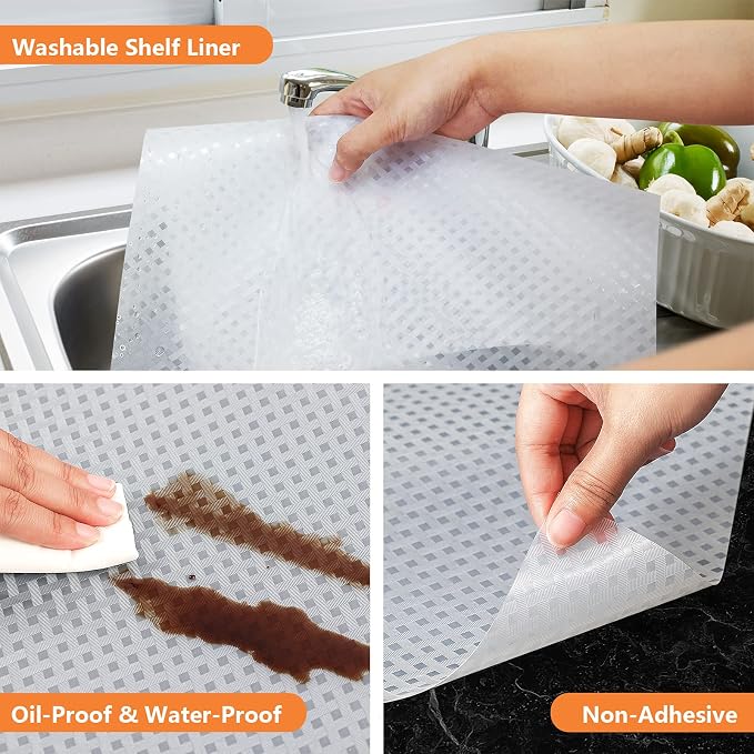 Shelf Liners for Kitchen Cabinets Non Adhensive, Clear 17.5"× 78.7" - Image 4