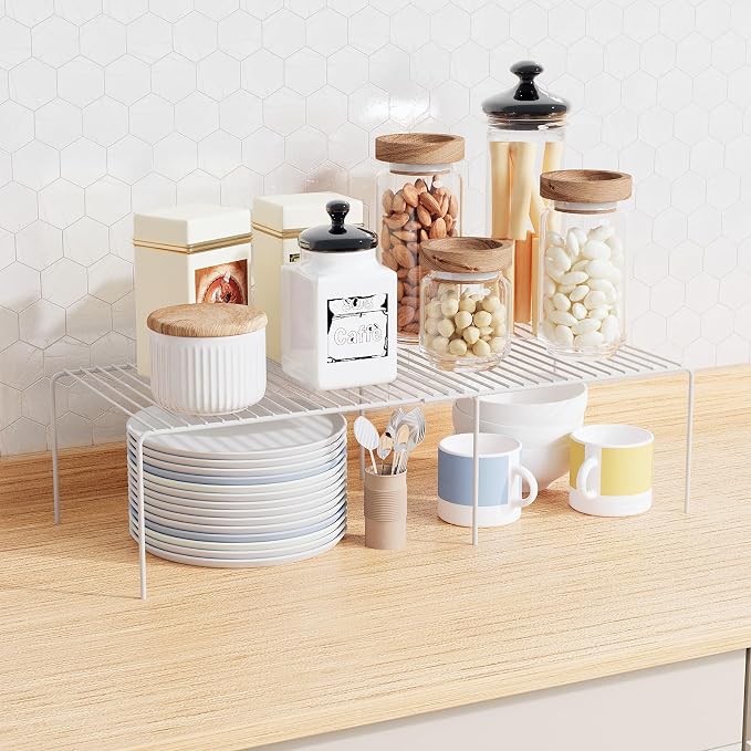 2Pack Expandable Storage Shelf, 13.5"~23" L x 9.4" W x 5.5" H, White - Image 2