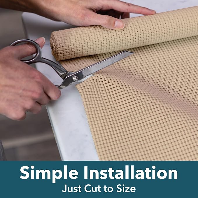 EasyLiner Select Grip Shelf Liner, Easy to Install & Cut to Fit, Non Slip, Non Adhesive, Drawer Shelf & Cabinet Liner for Kitchen, Bathroom, Pantry Cupboards, 12 in x 24 ft (1 Roll), 24 ft, Dark Gray - Image 6