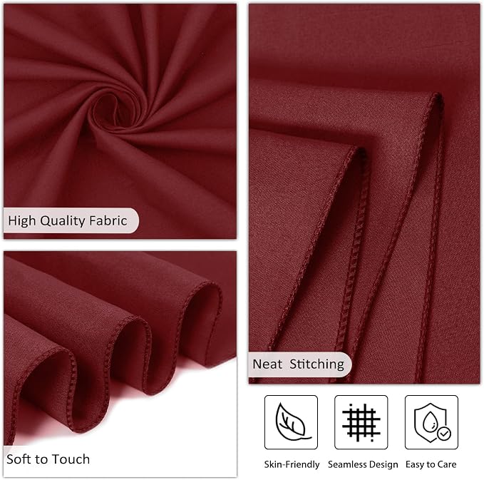 8 Packs 90 Inch Burgundy Round Tablecloth - Image 4