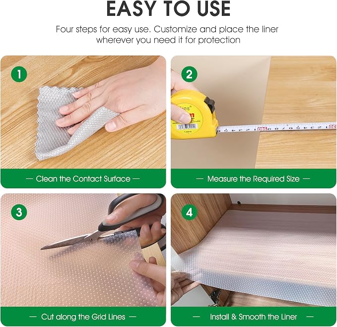 Shelf Liners for Cabinets Clear: 15.8" W x 240" L Drawer Liner for Kitchen - Image 4