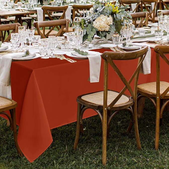 Fitable 8 Pack Rust Tablecloths 70x108 Inch for 6 Ft Rectangle Tables - Image 6