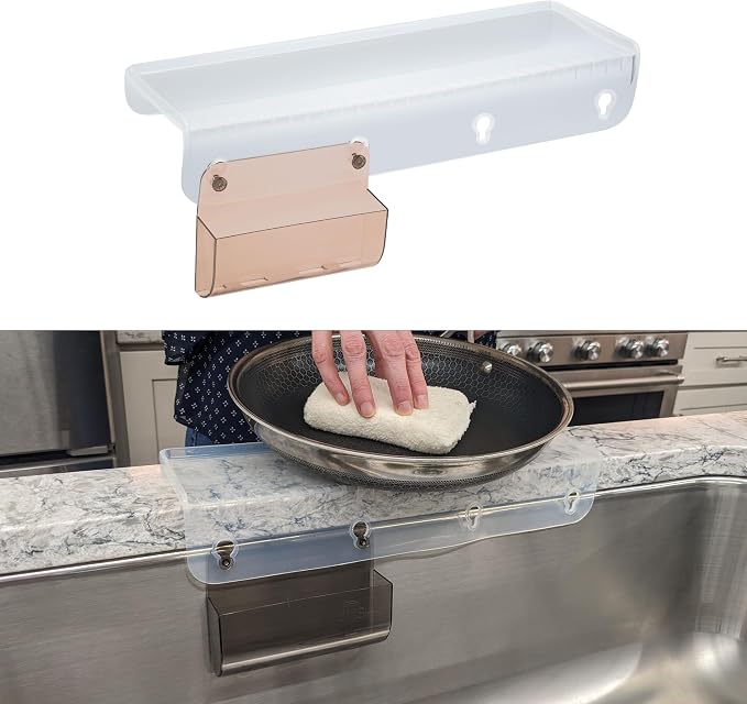 SiliSink Sink Edge Protector, Splash Guard, 4in x 14in, Clear Diamond by SiliProducts