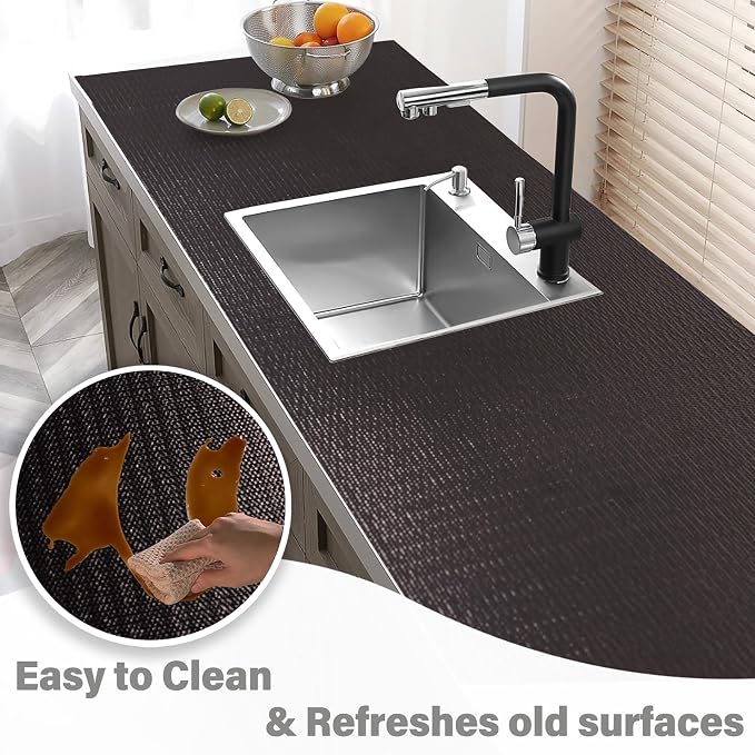Black Drawer and Shelf Liners for Kitchen Cabinet,Non Slip Cabinet Liners for Shelves,Non-Adhesive Strong Grip Mats Protect Dresser Cupboard,Shelf Paper Easy to Clean-12IN x 20FT Black - Image 5