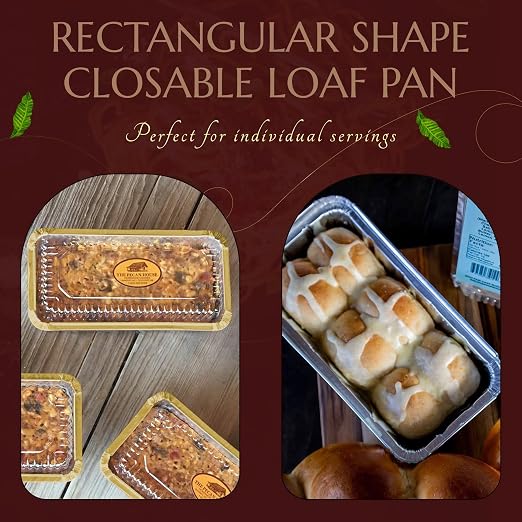 KitchenDance Colored 2lb. Disposable Loaf Pans - Foil Loaf Pans for Baking Breads, Cakes, Cobblers and More - Oven and Freezer Safe - Secure Plastic Lids for Storage and Transport - 1850 (1000, Gold) - Image 6