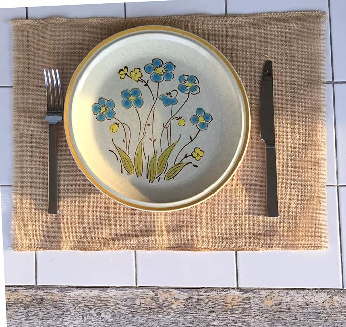 AAYU Burlap placemats for Dining Table Set of 6 14 inch x 18 Inch, 2 Finished Edge and 2 Fringe raw Rustic Edges (14 Inch X 18 inch X6Pcs) - Image 4