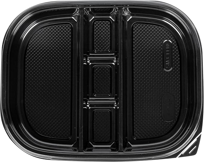 Restaurantware-Bento Tek 50.7 Ounce Meal Prep Containers, 50 Disposable To Go Food Boxes - Lids Sold Separately, 5 Compartments, Black Plastic Bento Lunch Boxes, Freezable, For Take Out - Image 9