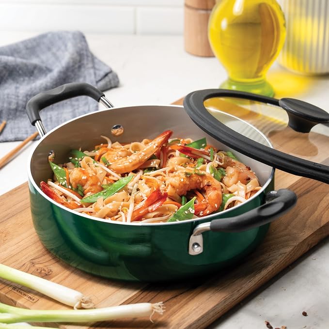 Tramontina Ceramic Non Stick 11-Piece Nesting Pots and Pans Set - Teal - Image 9