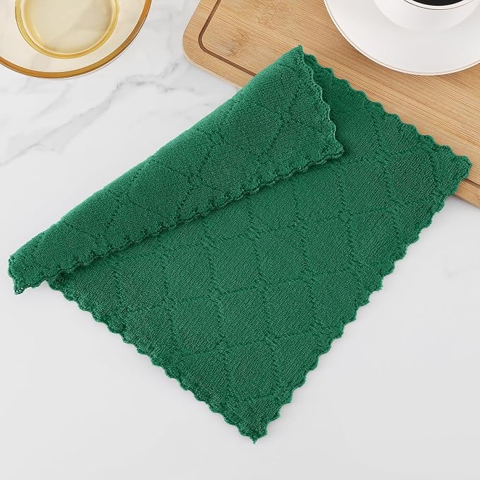 Homaxy 12 Pack Super Soft & Absorbent Dish Cloths, 10" x 10", Dark Green - Image 7