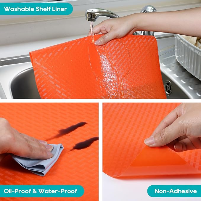 Shelf Liners for Kitchen Cabinets, Fridge Liner Red 11.8"× 59" - Image 5