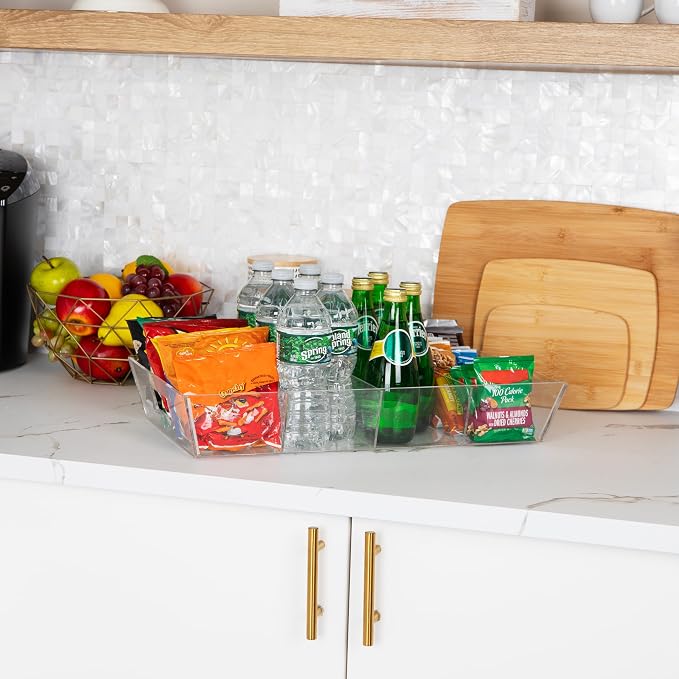 Mind Reader Snack Tray, Countertop Organizer, Snack Tray, Pantry, Breakroom, Kitchen, Clear - Image 2