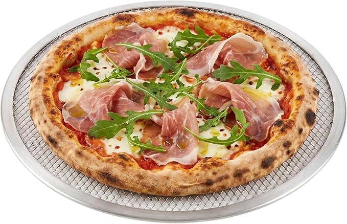 Restaurantware-Met Lux 12 Inch Pizza Screen, 1 Heavy-Duty Mesh Screen - Reinforced Rim, Evenly Bake Pizzas, Flatbreads, or Pastries, Aluminum Screen Pizza Pan, For Homes or Restaurants, Durable by Restaurantware