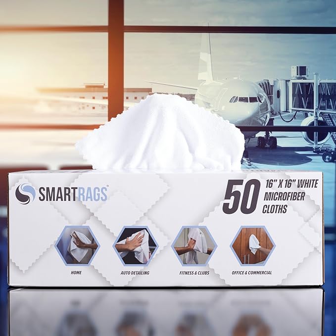 Arkwright Smart Rags Microfiber Cleaning Cloths, Pallet of 8000, Lint Free 215 GSM Reusable Towels for Auto, Office and Household Cleaning, 16 x 16 in, White - Image 4