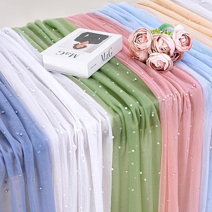 Pearl Table Runner Wedding Centerpieces 10ft Pearl Table Decor 29x120 Inch - Image 6