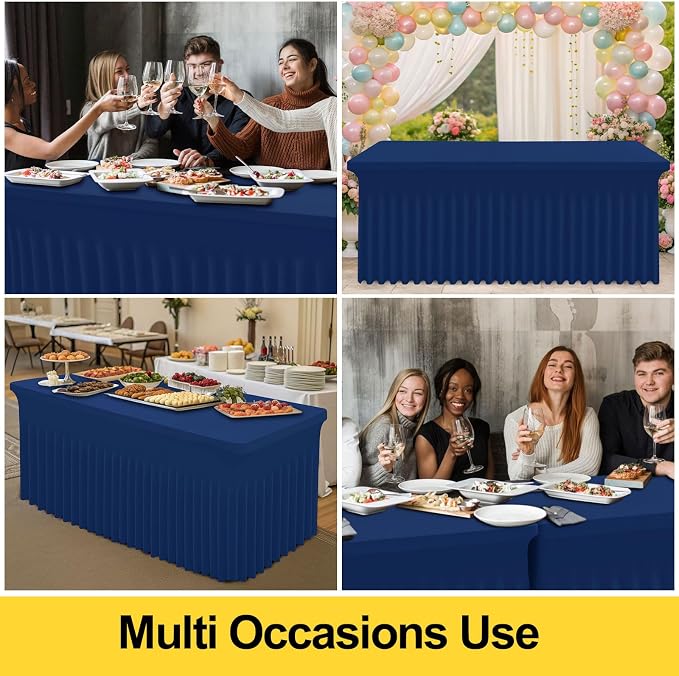 Smiry Spandex Elastic Fitted Table Cloth Skirt for 6FT Rectangle Table - Image 5