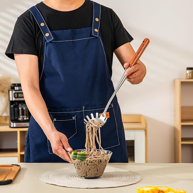 FJNATINH 304 Stainless Steel Kitchen Utensil Sets-6 PCS Wok Spatula Sets Cooking Utensil Tools Spatula, Soup Ladle, Skimmer, Slotted Spatulas Tunner, Spaghetti Spoon - Image 6