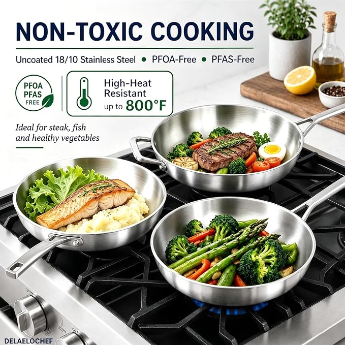 5 Ply Stainless Steel pan,10in - Image 3
