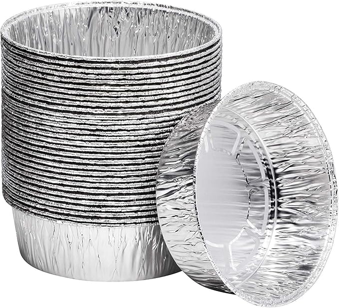 8-Inch Aluminum Dutch Oven Liner Pans | Disposable Cake Pan and Extra Deep Foil Pans for Baking, Freezing, and Storage | Durable Round Baking Pans | 10 Count by Diplastible
