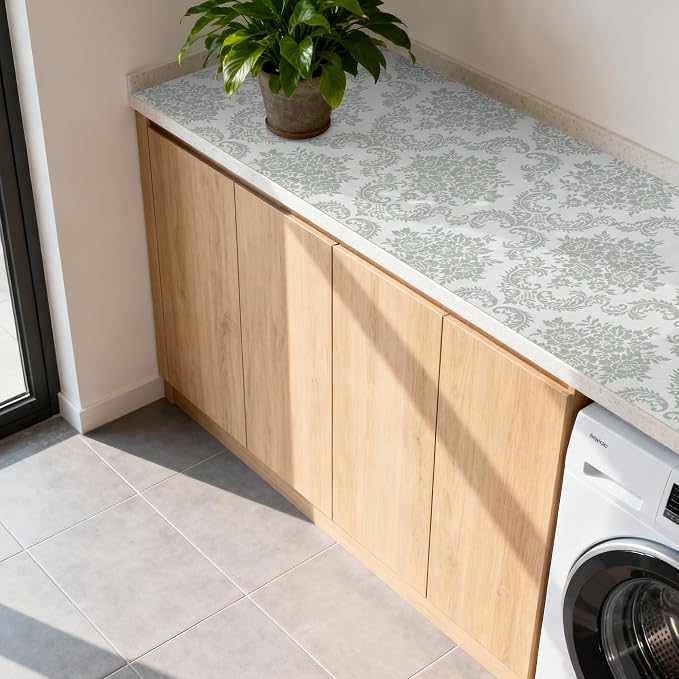 RAY STAR 18" x 8 Ft Shelf Liner for Kitchen Cabinets, Non-Adhesive Cabinet Liner Washable, Drawer Liner for Dresser Non-Slip Bathroom [Sage Green](4 Rolls) - Image 8