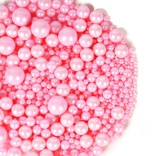 Kasvan Pink Pearl Sugar Sprinkles - Edible Candy Pearls 130g/4.58 Oz, Mix Size, Baking Cake Decorations, Ice Cream Toppings and Cookie Decorating, Wedding Party Chirstmas Supplies