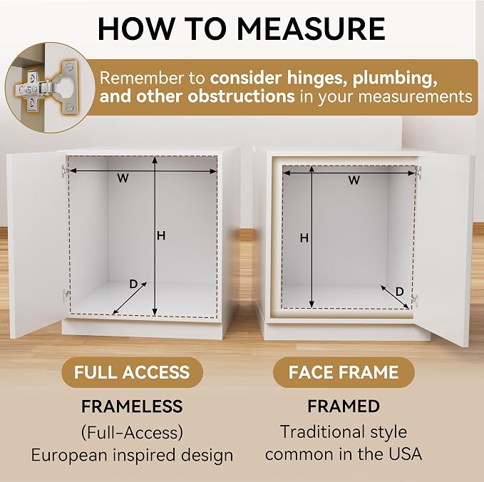 Pull Out Drawers for Cabinets 18"W x 21"D, Farmeless&Farme Cabinet - Image 3