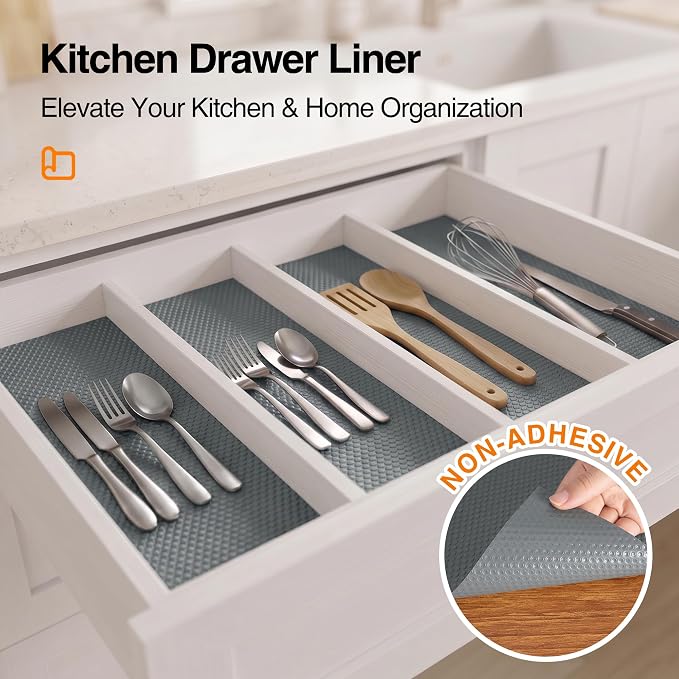 FLPMIX Shelf Liners for Kitchen Cabinets: Large Under Sink Mats 23" x 300" - Image 4