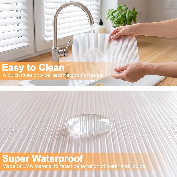 FEXIA Shelf Liner for Kitchen 24IN x 20FT Cabinet Drawer, Fridge Liner - Image 8