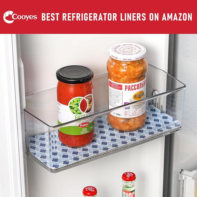 Cooyes 12 Pack Cloth Shelf Liners 17.7" × 24", Non-Slip Refrigerator Liners Machine Washable, Refrigerator Drawer Mats for Glass Shelves and Kitchen Cabinets, (Light Blue) - Image 8