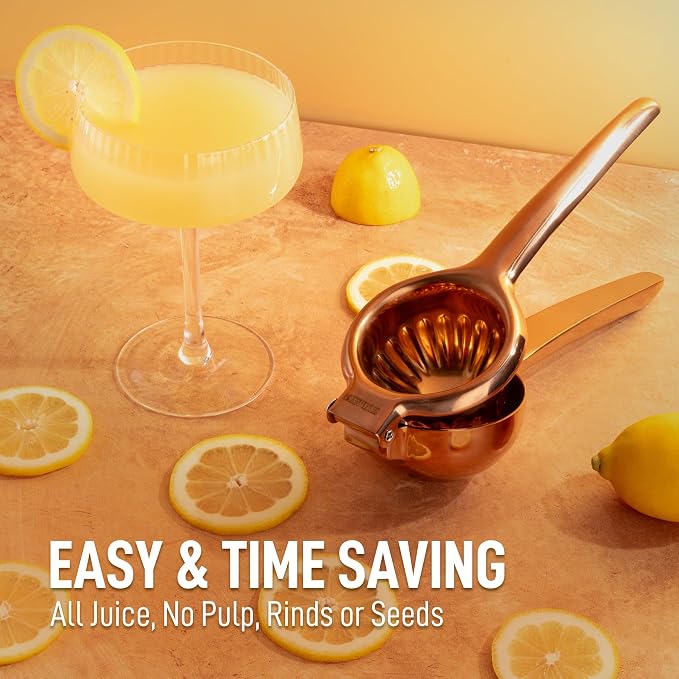 Zulay Extra Large Lemon Squeezer Stainless Steel - Easy Squeeze Heavy Duty Lemon Juicer Hand Press - Ergonomic Citrus Squeezer & Fruit Juicer for Small Oranges, Lemons, & Limes - Image 3
