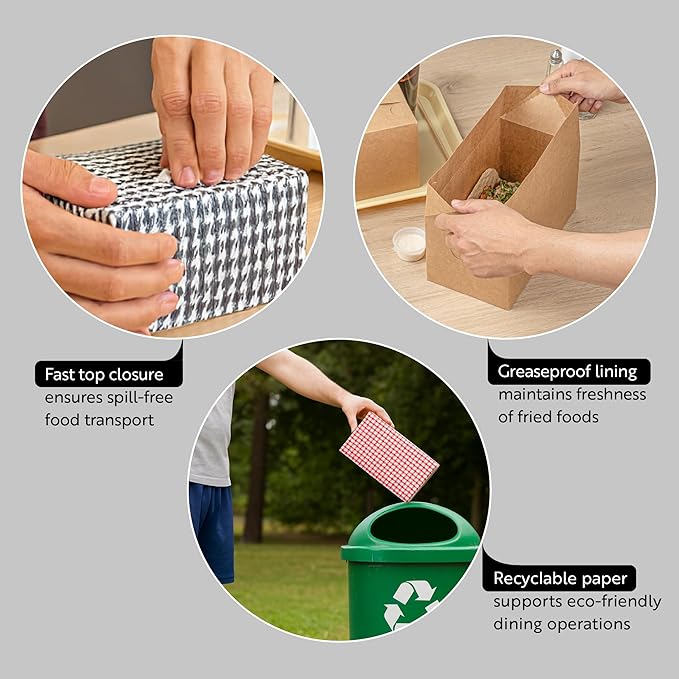 Restaurantware Takeout Container With Fast Top 400 Count 47 Ounce Paper Spill-Resistant Food Box Greaseproof Lunch Box Durable Kraft Rectangular 7.01 x 4.49 x 2.76 Inch Kraft Box - Image 3