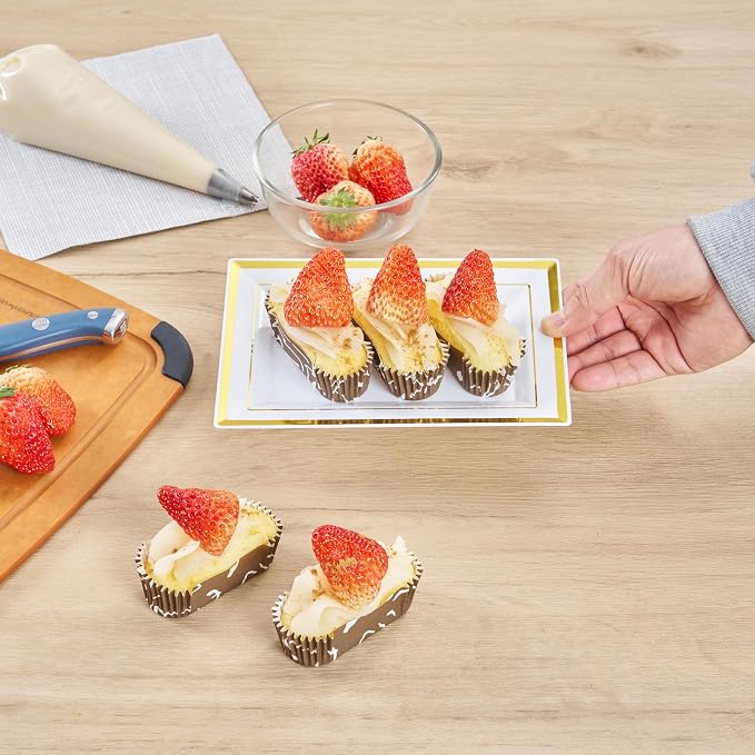 Restaurantware-Panificio 1.4 Ounce Baking Cups, 200 Ridged Cupcake Liners - Oven-Ready, Freezable, Brown And White Paper Muffin Cases, Disposable, Chocolate Wisp, For Wedding Parties, Baby Showers - Image 5