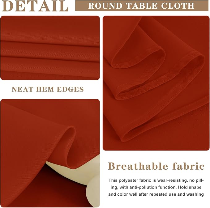 Fitable 6 Pack Rust Tablecloths 70x108 Inch for 6 Foot Rectangle Tables - Image 7